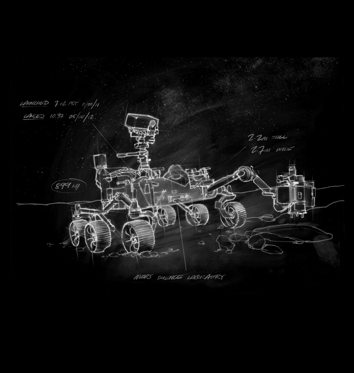 Illustration of the NASA rover.