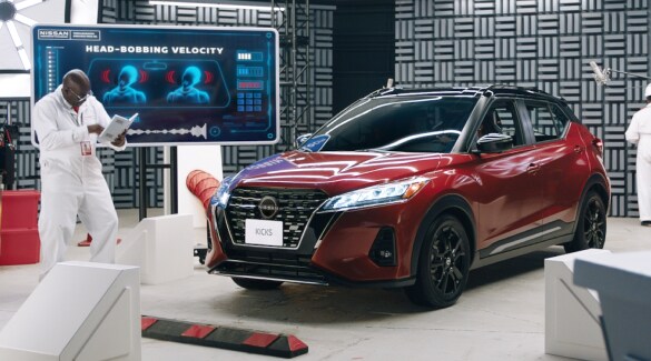 Nissan Kicks being inspected in lab at Nissan Institute of Thrillology