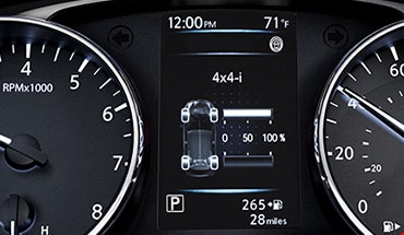 2022 Nissan Qashqai gauge cluster showing AWD torque distribution and chassis control