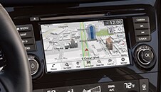 2022 Nissan Qashqai close up of touchscreen showing Nissanconnect navigation