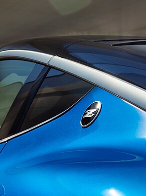 2023 Nissan Z in blue showing the Katana-inspired roof accent.