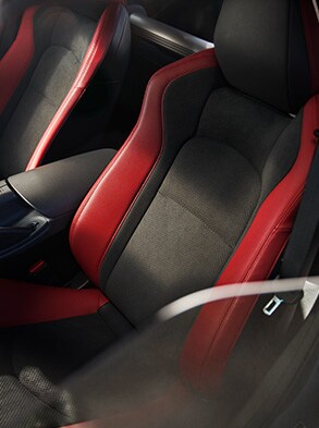 2023 Nissan Z performance seats in red.
