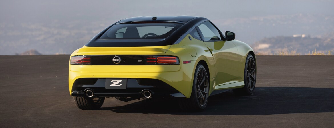2023 Nissan Z showing two-tone yellow and black exterior.