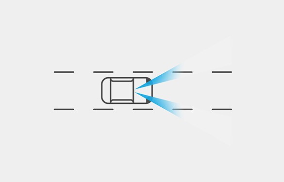 2023 Nissan Altima overhead illustration of intelligent lane intervention in traffic.