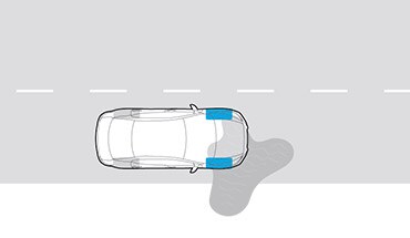 2023 Nissan Altima overhead illustration of car driving straight through ice patch using traction control system.