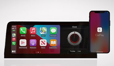 2023 Nissan Armada touch screen showing wireless Apple CarPlay® apps.