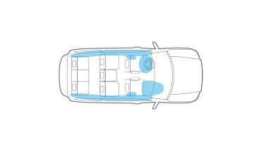 2023 Nissan Armada illustration of air bag placement in car.