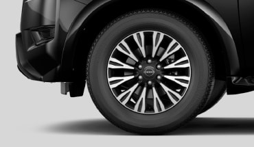 2023 Nissan Armada 20-inch black aluminum-alloy wheel.