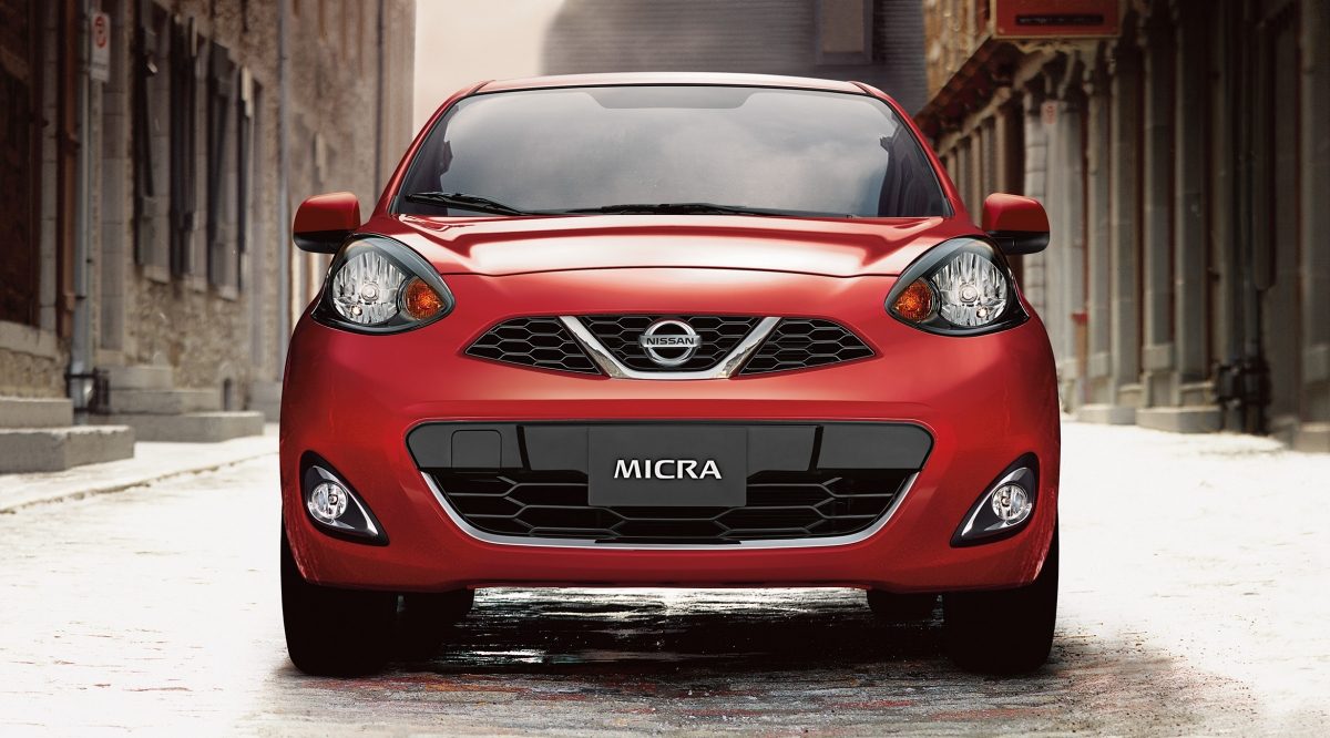 Front view showing off the Nissan Micra headlights