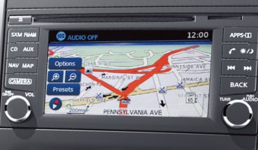 Nissan Xterra touchscreen display showing navigation system
