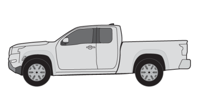 2022 Nissan Frontier King Cab in silver on white background with 1430 lb payload