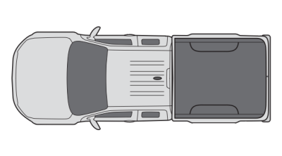2023 Nissan Frontier King Cab top view of interior and bed.