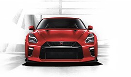 Nissan GT-R, front view.