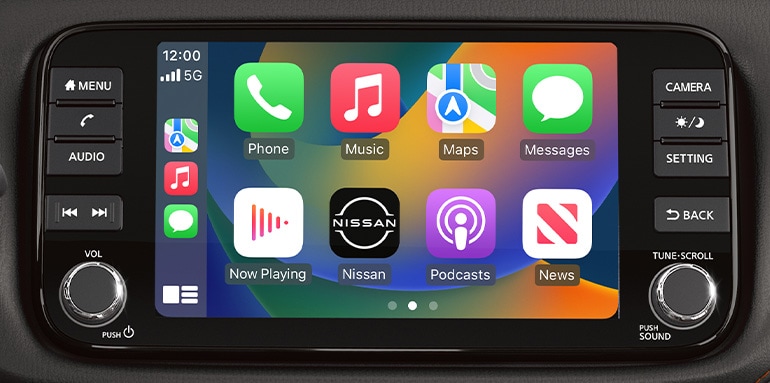 2024 Nissan Kicks touchscreen showing Apple CarPlay screen