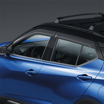 2024 Nissan Kicks in blue view of side window deflectors