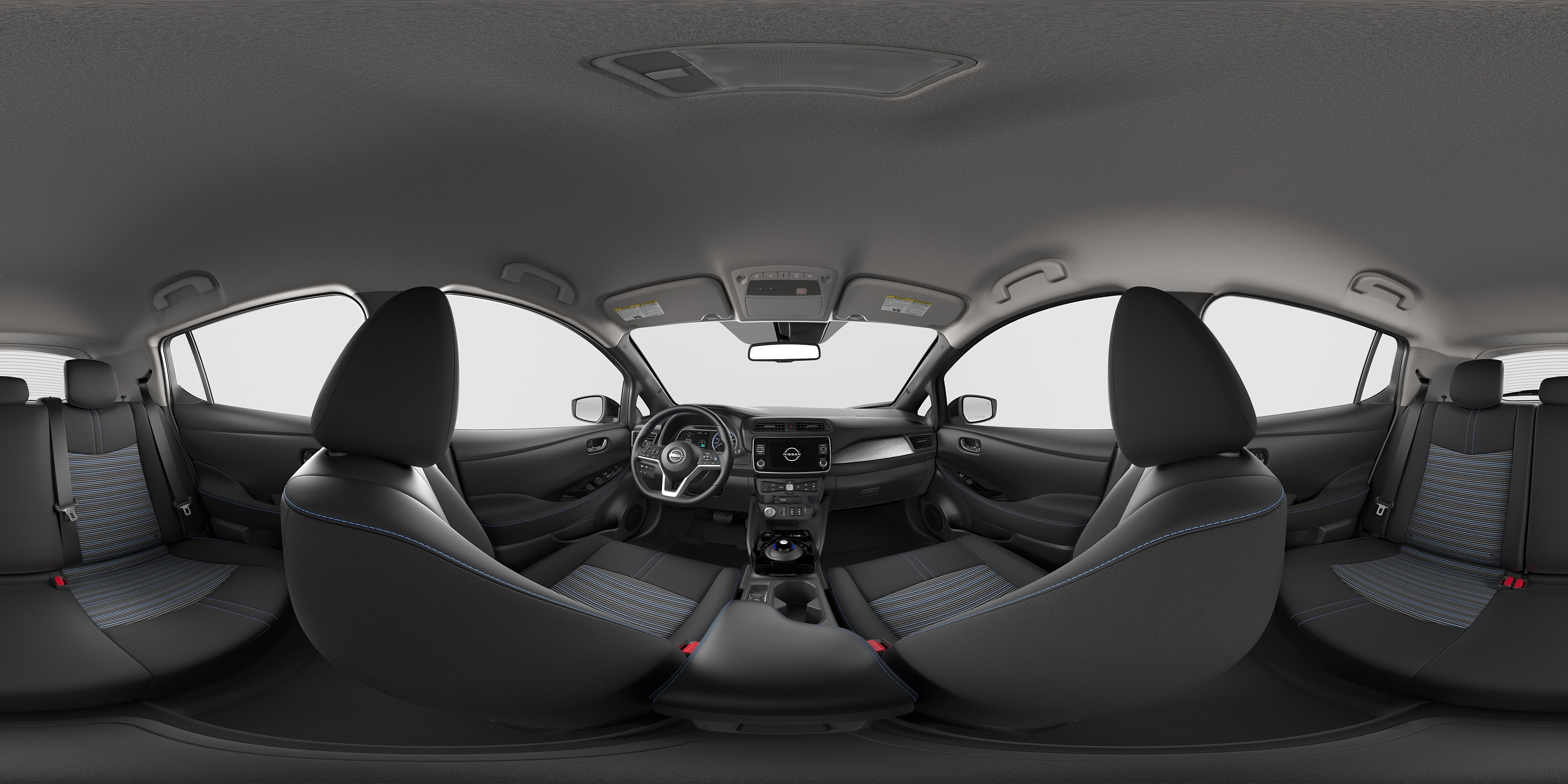 2023 Nissan LEAF interior in black cloth