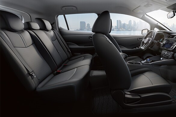 2023 Nissan LEAF interior in black cloth