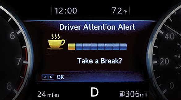 2024 Nissan LEAF intelligent driver alertness display