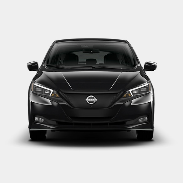 Front view of black 2025 Nissan LEAF