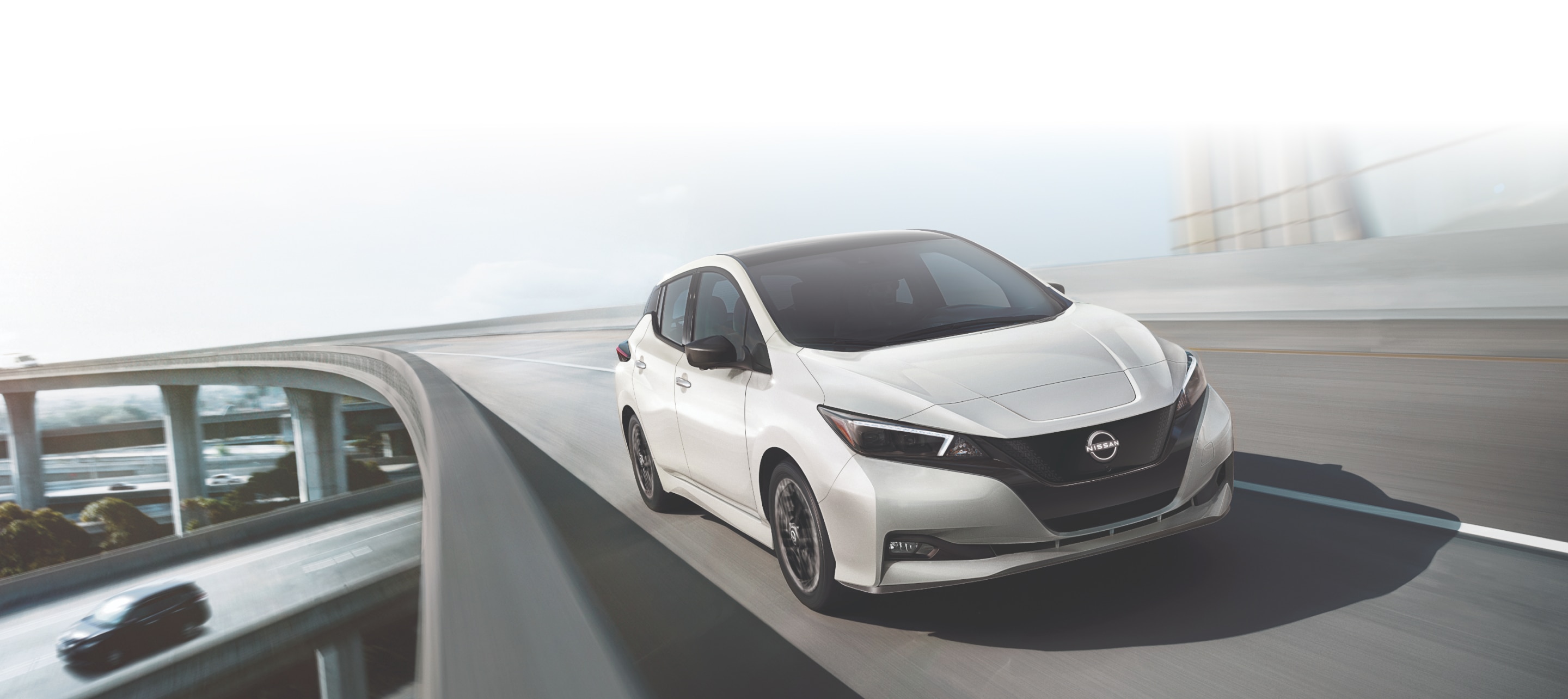 2025 Nissan LEAF cruising on the highway