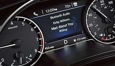 2023 Nissan Maxima advanced drive-assist display streaming audio with bluetooth.