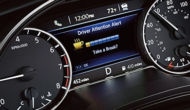 2023 Nissan Maxima advance drive-assist screen showing Intelligent Driver Alertness.