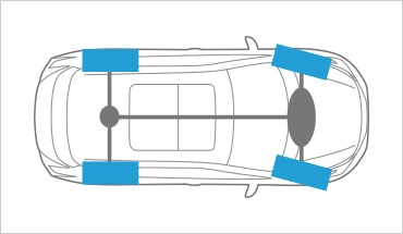 2023 Nissan Murano illustration showing all-wheel-drive cornering.