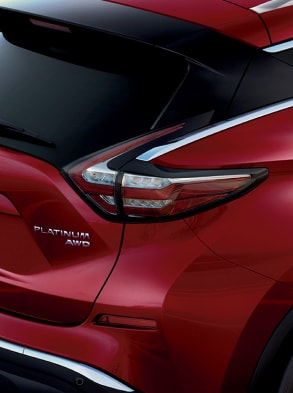2023 Nissan Murano closeup of boomerang-inspired taillights.