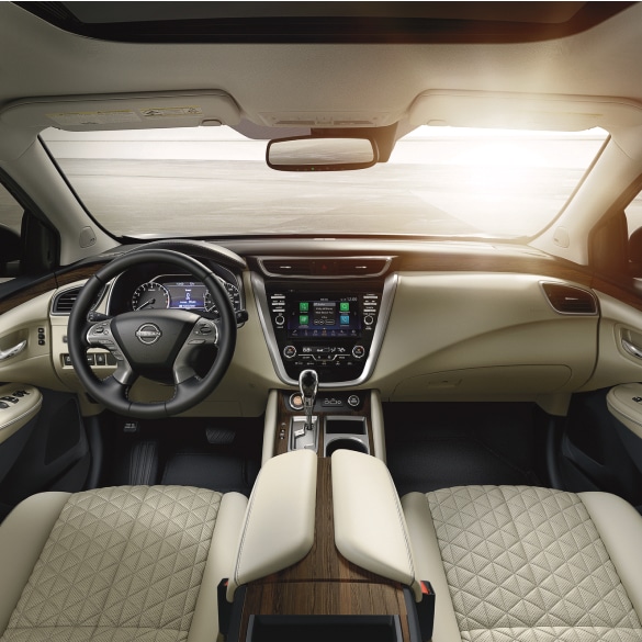 Front seats and windshield in the 2024 Nissan Murano
