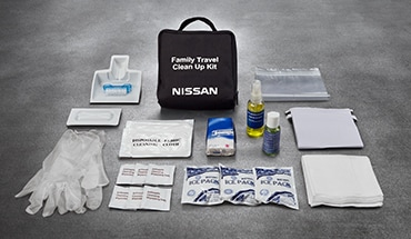 2023 Nissan Rogue family travel clean-up kit.