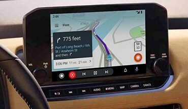 2023 Nissan Rogue showing Waze on touch-screen display.
