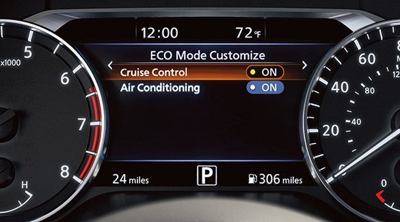 2022 Nissan Sentra showing eco mode on gauge cluster screen