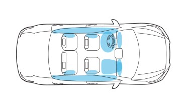 2022 Nissan Sentra illustration of air bag placement