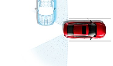 2022 Nissan Sentra illustration showing rear cross traffic alert technology