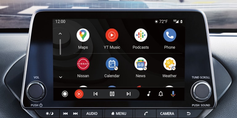 2024 Nissan Sentra Touchscreen Showing Andriod Auto Screen