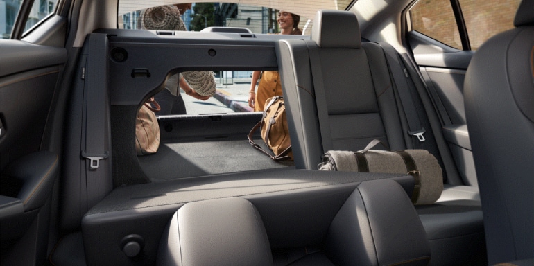 interior of 2024 Nissan Sentra 60/40 folding back seats