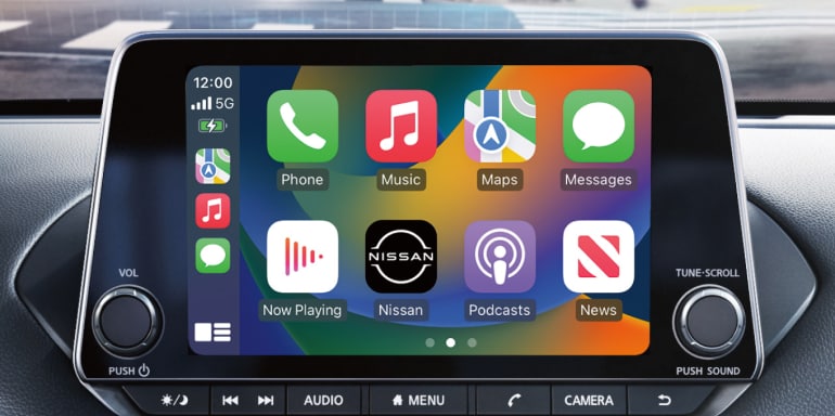 Écran tactile de la Nissan Sentra 2024 affichant l’écran Apple CarPlay