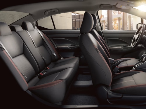 interior view of 2024 Nissan Versa seating capacity