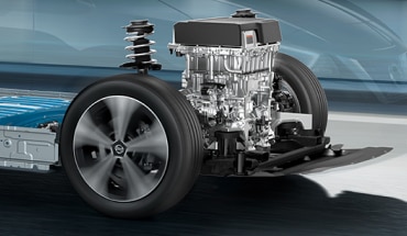Close up of Nissan EV electric motor
