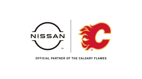Nissan and The Calgary Flames partnership logos