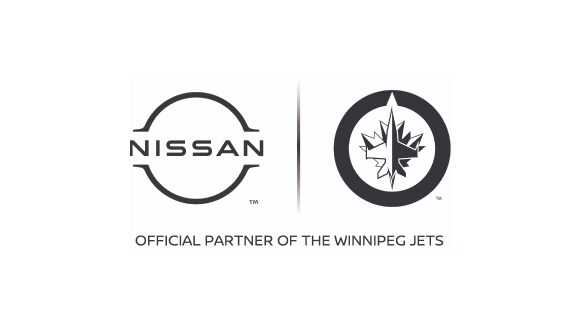 Nissan and Winnipeg Jets partnership logos