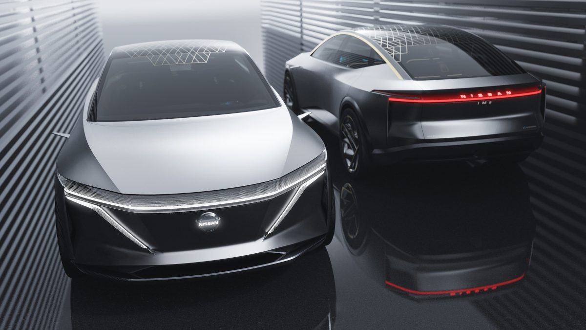 Front and Rear views of Nissan IMS Concept Car in liquid metal