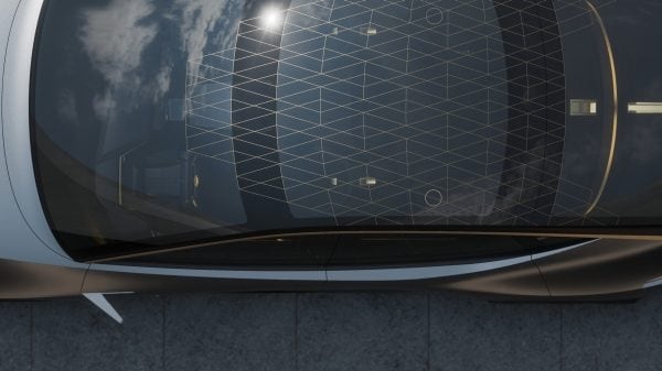 Close up of the geometric smoke glass roof of a Nissan IMS Concept Car