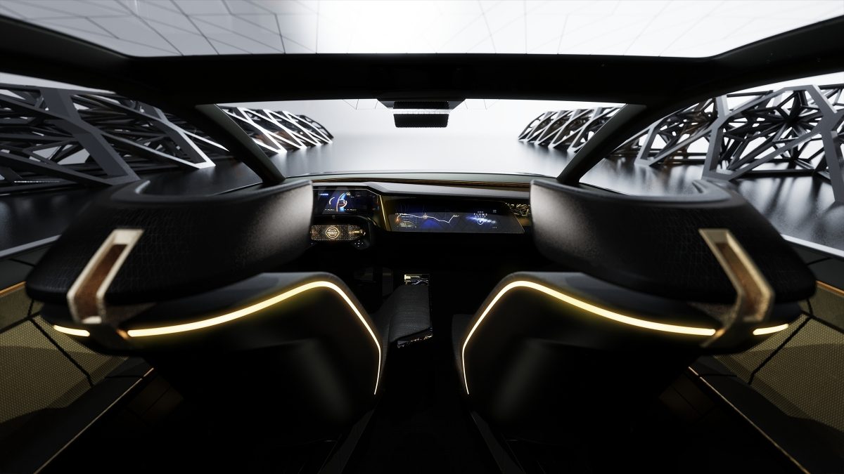 Back seat view of the Nissan IMS Concept Car interior