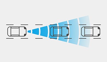2023 Nissan Ariya illustration showing intelligent forward collision warning technology.