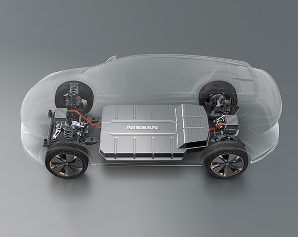 2023 Nissan Ariya chassis with battery placement
