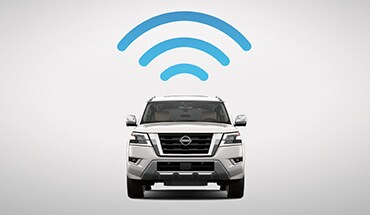 2023 Nissan Armada car with wifi symbol over it illustrating wi-fi hotspot.