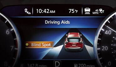 2023 Nissan Murano gauge screen displaying driving aids.