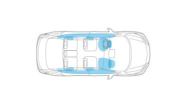 2023 Nissan Murano illustration showing airbag placement.