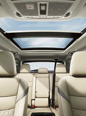 2023 Nissan Murano interior view of dual panel panoramic moonroof.